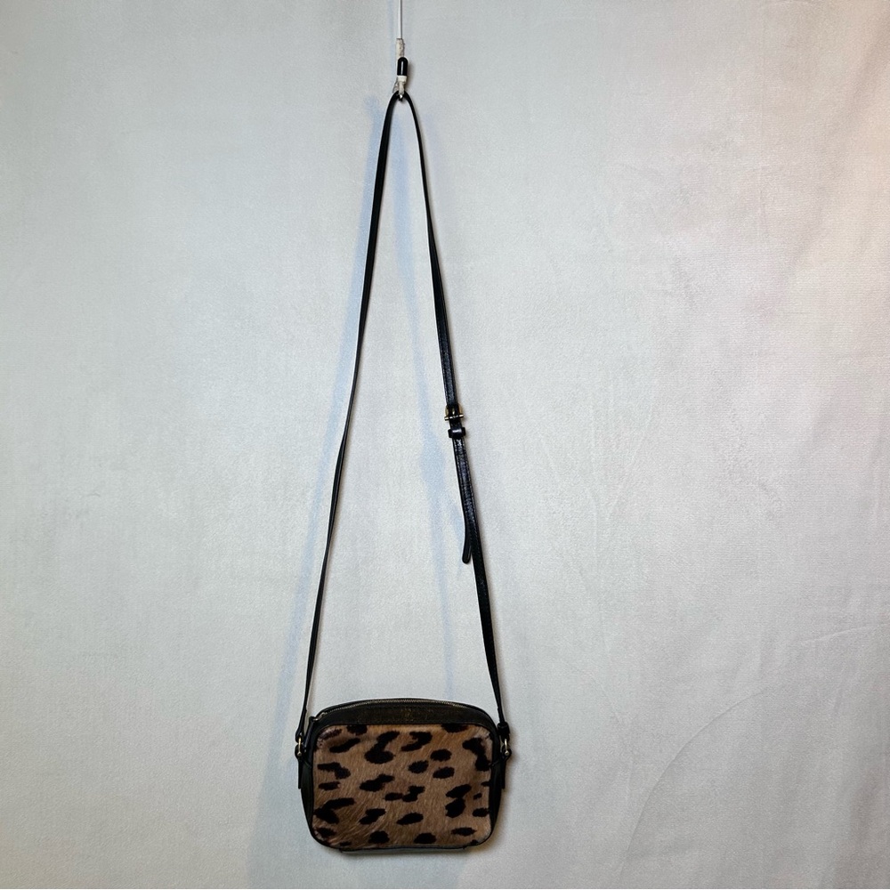 Aritzia Auxiliary Leopard Print Pony Hair Haircalf Crossbody Bag Genuine Leather - Picture 6 of 16